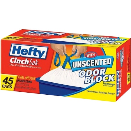 Hefty 13 gal Trash Bags, White, 6 PK RFPE84572CT